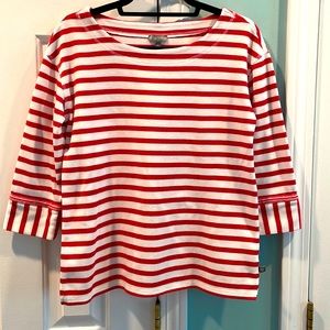 Great stripe top w3/4 sleeves. Talbots MP. EUC.NSNP home. Look at the details!